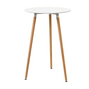 Bartisch Riga Retro Rund 110x70 cm Weiß en.casa