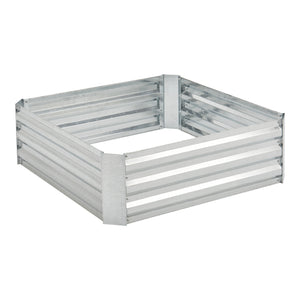Pflanzbeet Barneveld 90x90x30cm Stahl Silber [en.casa]