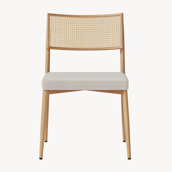 Esszimmerstuhlset Jördfjok Textil Rattanoptik/Beige [en.casa]