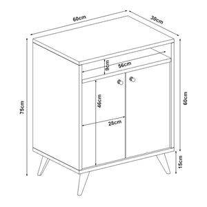Beistellschrank Malung 75x60x30cm in versch. Farben [en.casa]