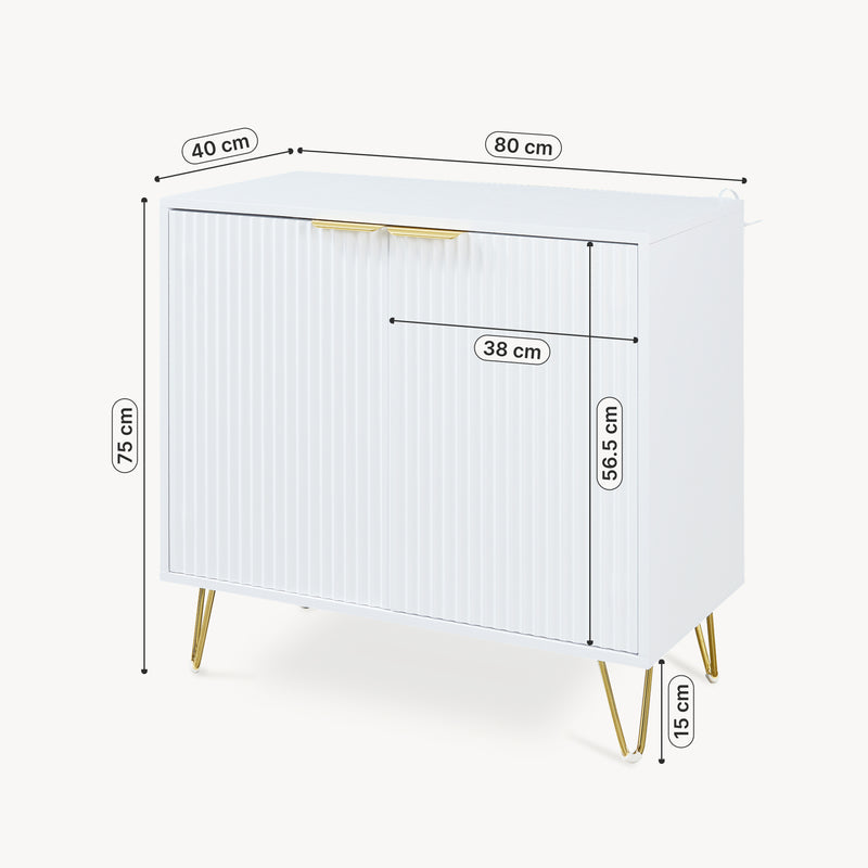 Maßskizze Beistellschrank Trondi 75 x 80 x 40 cm [en.casa]