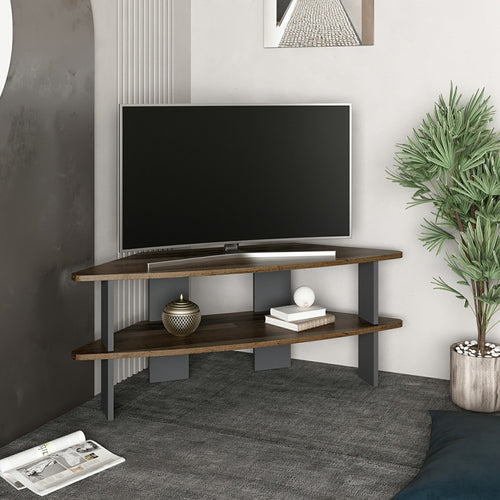 Fernsehtisch Fredensborg 45x116x40 cm Altholzoptik / Anthrazit [en.casa]