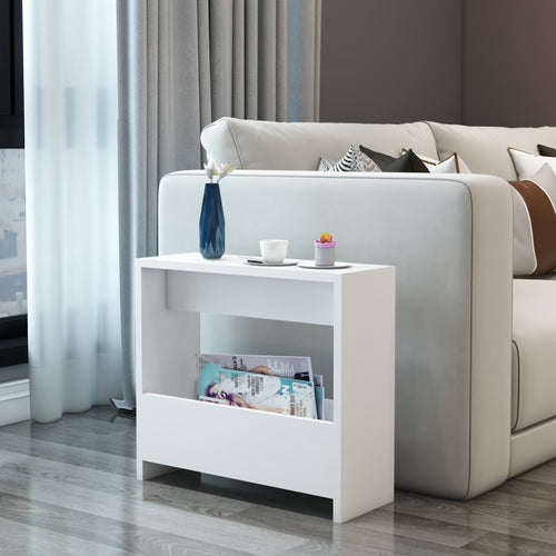 Beistelltisch Rødovre 60x55x20 cm Weiß [en.casa] - premiumXL