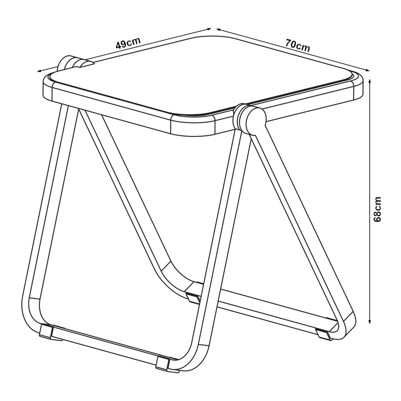 Maßskizze Beistelltisch Alerhavn klappbar 70x49x68 cm [en.casa]