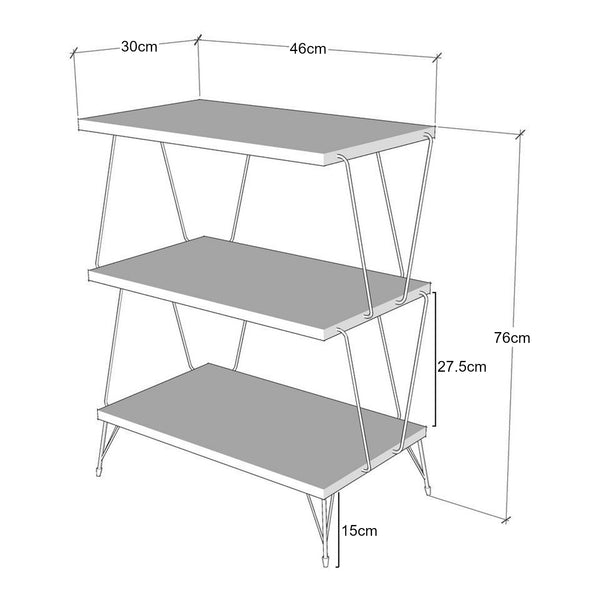 Beistelltisch Bamble mit Hairpinlegs 46x30x76cm in versch. Farben [en.casa]