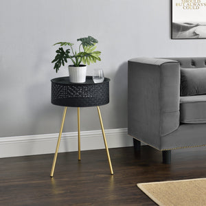 Beistelltisch Forshaga Schwarz-Gold versch. Größen [en.casa]