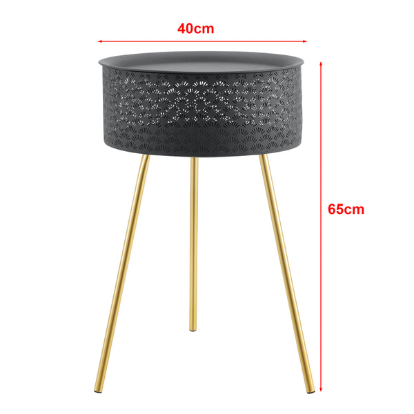 Beistelltisch Forshaga Schwarz-Gold versch. Größen [en.casa]