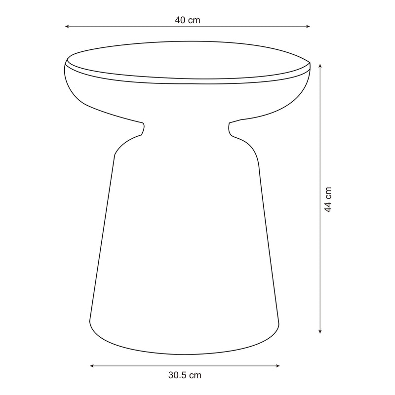 Maßskizze Beistelltisch Posio 44xØ40 cm [en.casa]