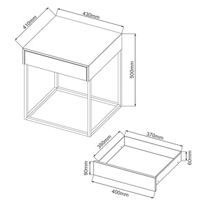Beistelltisch Rautjärvi 50x43x41cm aus Stahl in versch. Farben [en.casa]