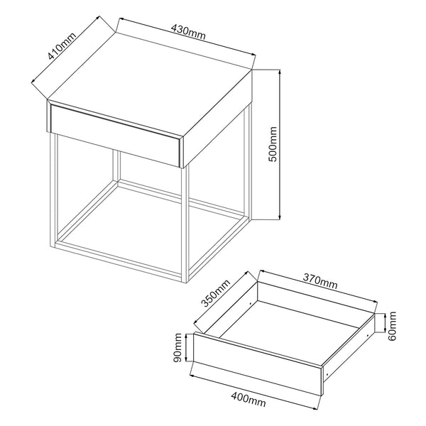 Beistelltisch Rautjärvi 50x43x41cm aus Stahl in versch. Farben [en.casa]