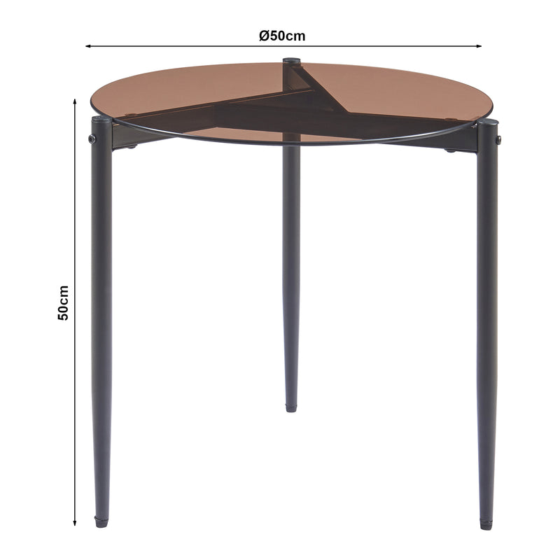 Maßskizze Beistelltisch Ulökantaa Ø50x50 cm [en.casa]