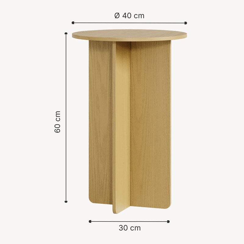 Maßskizze Beistelltisch Vappevn 60xØ40 cm [en.casa]