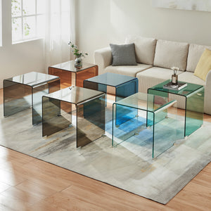 Beistelltisch Varlofrek Glas 50x50x50 cm [en.casa]
