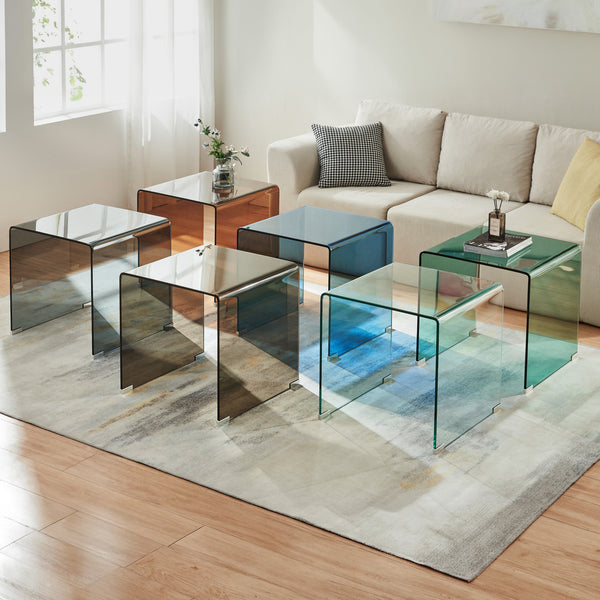 Beistelltisch Varlofrek Glas 50x50x50 cm [en.casa]