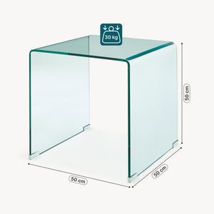 Beistelltisch Varlofrek Glas 50x50x50 cm [en.casa]