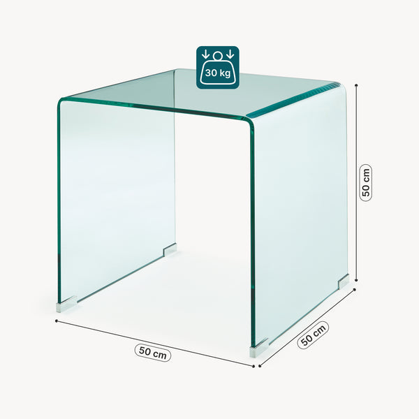 Beistelltisch Varlofrek Glas 50x50x50 cm [en.casa]