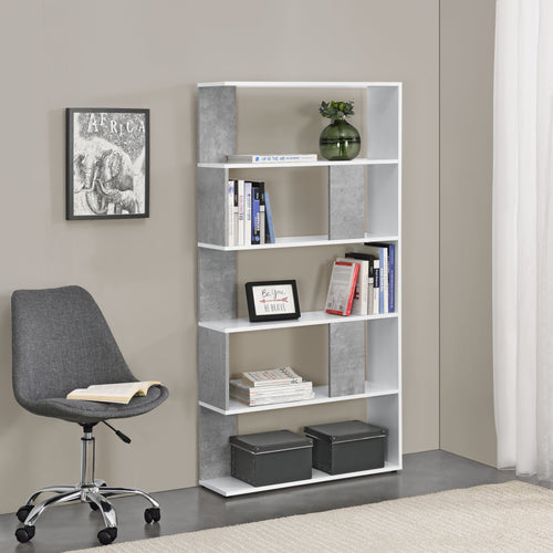Bücherregal Aneby 159x80x24cm mit 5 Ablageflächen versch. Farben [en.casa]