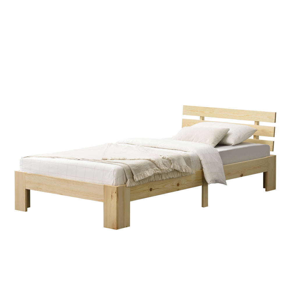 Holzbett Nivala mit Kopfteil versch. Farben und Größen en.casa - premiumXL