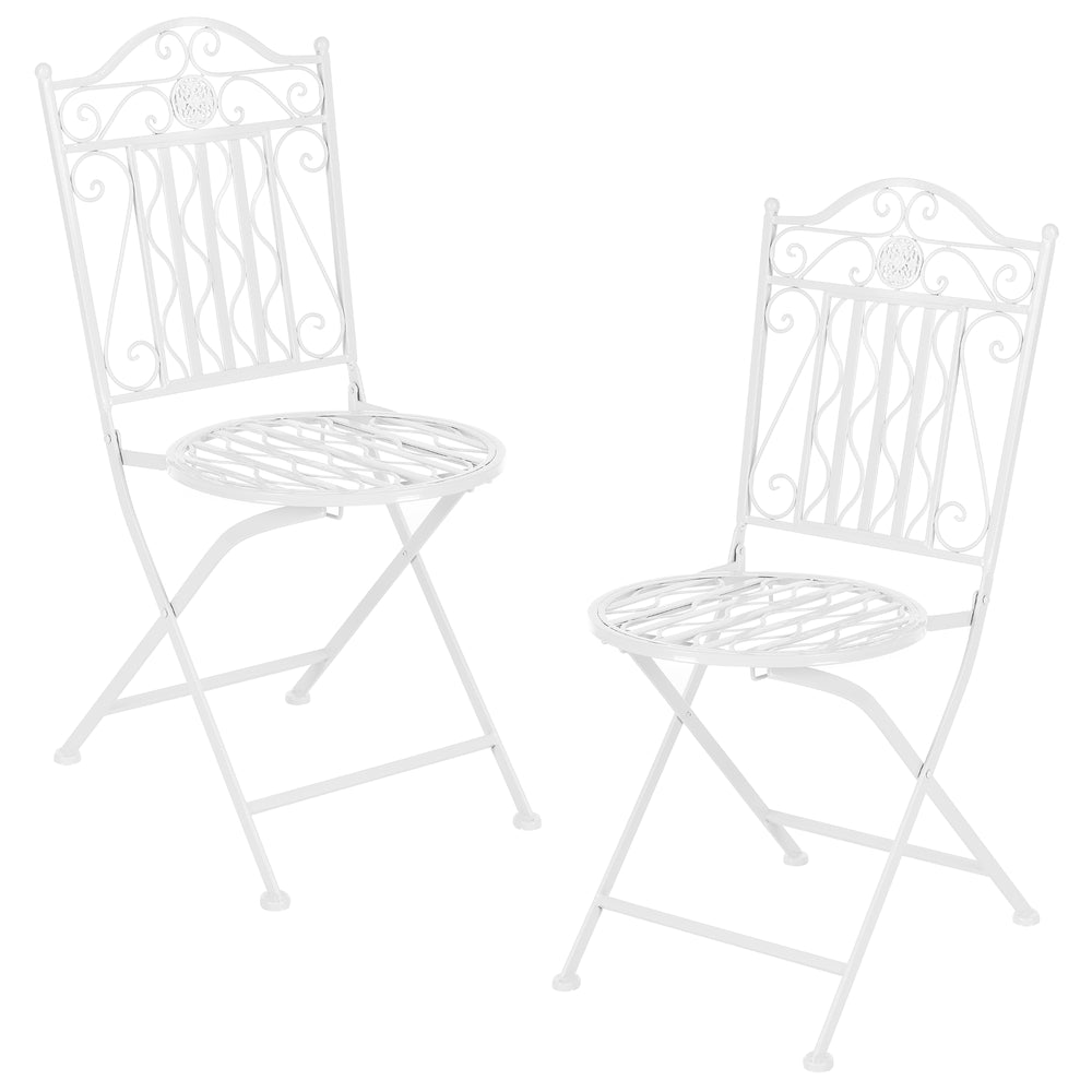 Bistroset Biella 3 - tlg. klappbar Metall [en.casa] - premiumXL