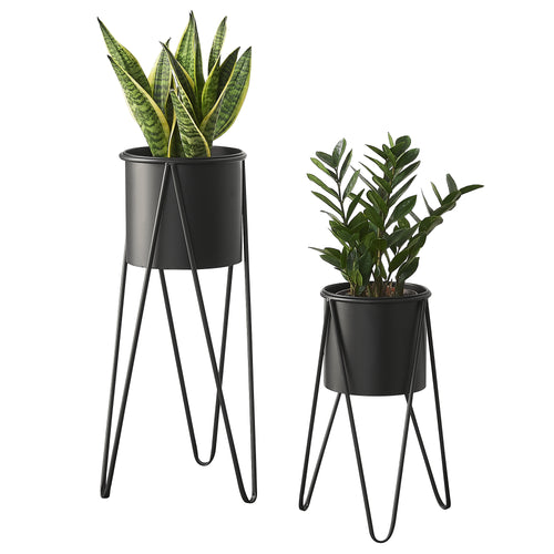 Pflanzenständer Hedera im 2er Set Metall Schwarz [en.casa] - premiumXL