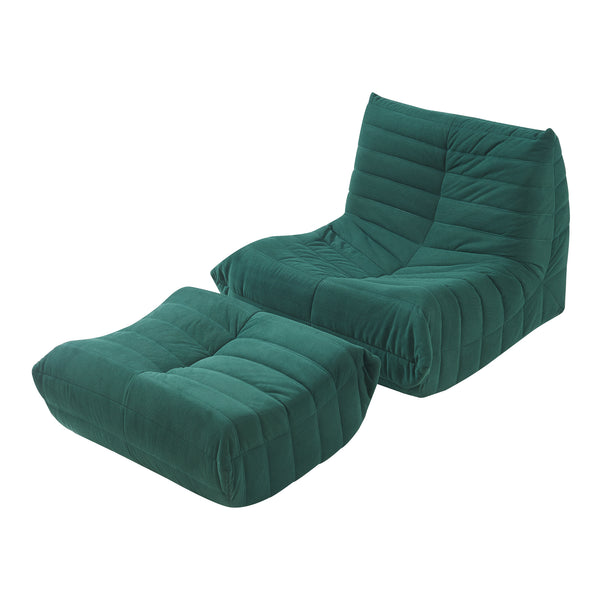 Bodensessel mit Fußhocker Kodsø 75x90x100 cm [en.casa]