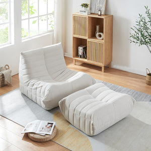 Bodensessel mit Fußhocker Kodsø 75x90x100 cm [en.casa]