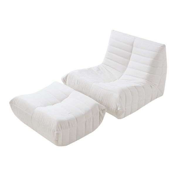 Bodensessel mit Fußhocker Kodsø 75x90x100 cm [en.casa]