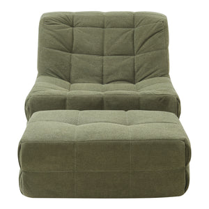 Bodensessel mit Fußhocker Koskyvn Textil [en.casa]