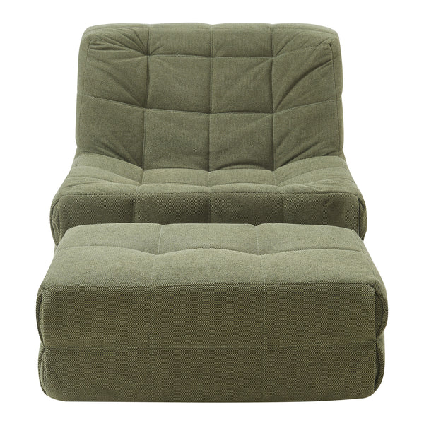 Bodensessel mit Fußhocker Koskyvn Textil [en.casa]