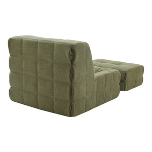 Bodensessel mit Fußhocker Koskyvn Textil [en.casa]