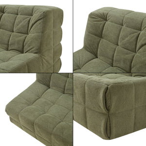 Bodensessel mit Fußhocker Koskyvn Textil [en.casa]