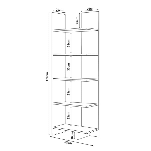 Bücherregal Vireftere 176x62x29 cm [en.casa]