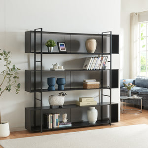 Standregal Randaberg 180x180x33 cm Schwarz [en.casa] - premiumXL