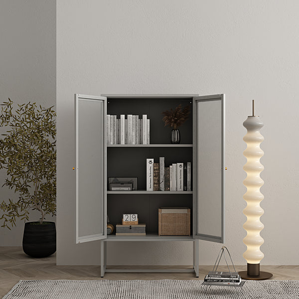 Büroschrank Sund Metall Grau [en.casa]