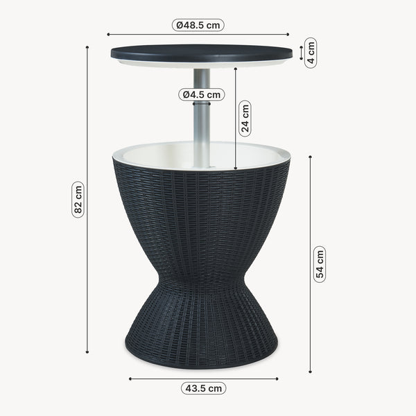 Kühltisch Atessa 58x49 cm Rattanoptik [casa.pro]