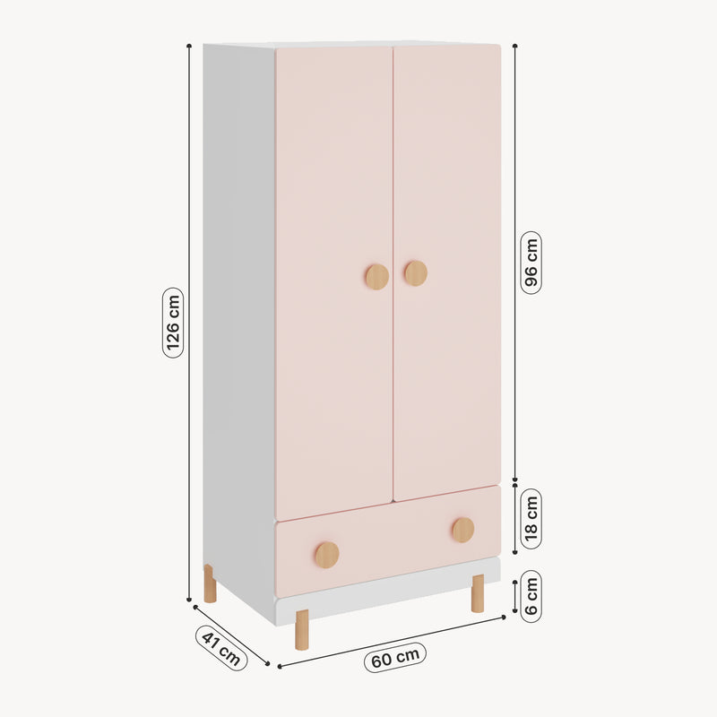 Maßskizze Kinderkleiderschrank Vaarentaa [en.casa]