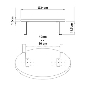 Sofatablett Kuleskyd Ø34cm [en.casa]