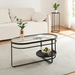 Couchtisch Kumla mit Glasplatte [en.casa] - premiumXL