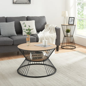 Couchtisch Fossbergom Schwarz/Eiche-Optik [en.casa]