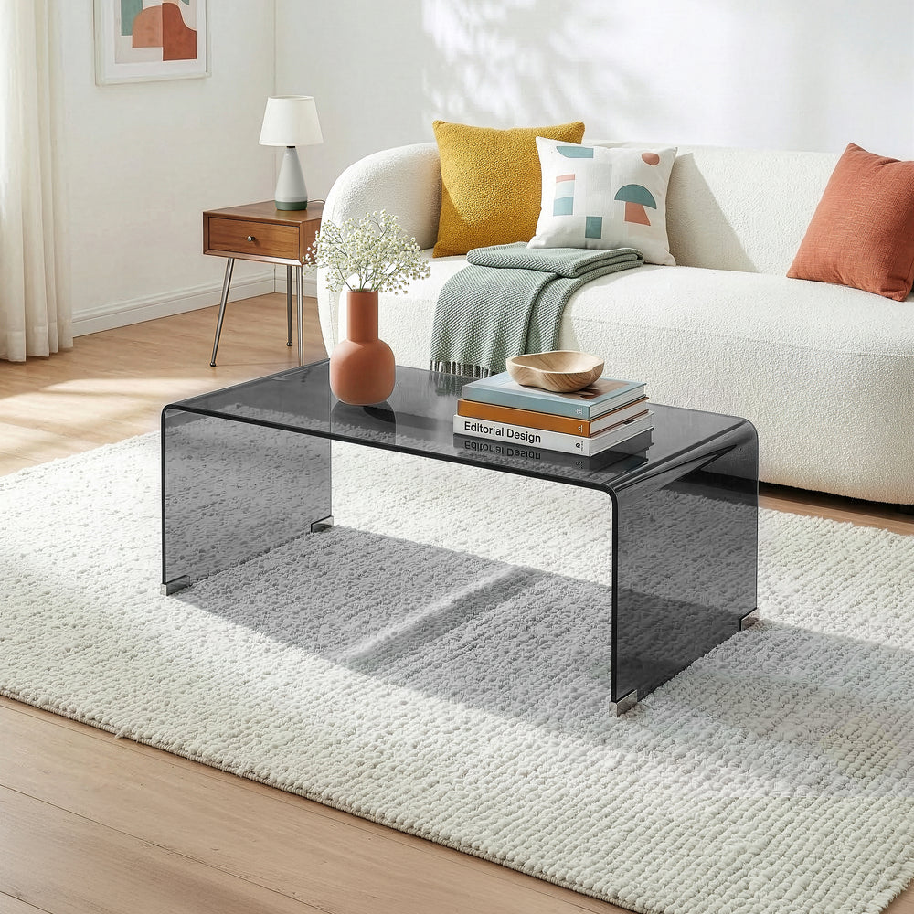 Couchtisch Väsas 90x45x35 cm gehärtetes Glas [en.casa]