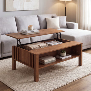 Couchtisch Kilmandar mit Liftfunktion 105x59x40/53 cm Walnussoptik [en.casa]