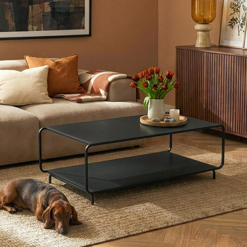 Couchtisch Færder 115x50x45 cm Stahl Schwarz [en.casa]