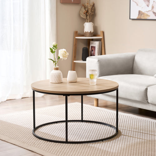 Couchtisch Kuhmoinen 45xØ80 cm Schwarz [en.casa] - premiumXL