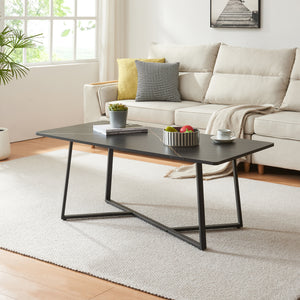 Couchtisch Riskiften 120x60x48 cm Marmoroptik, schwarz [en.casa] - premiumXL
