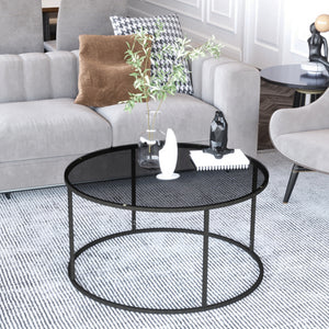 Couchtisch Kolari  45 x Ø80 cm Schwarz/Transparent versch. Farben [en.casa]
