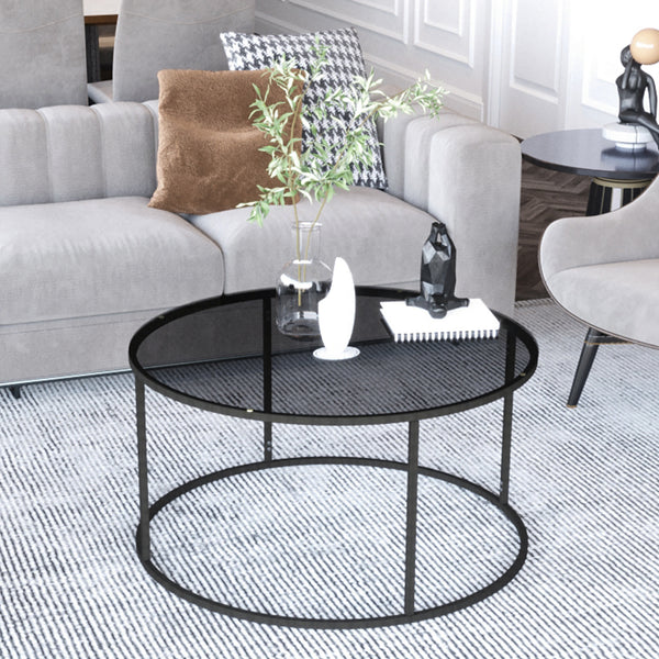 Couchtisch Kolari  45 x Ø80 cm Schwarz/Transparent versch. Farben [en.casa]