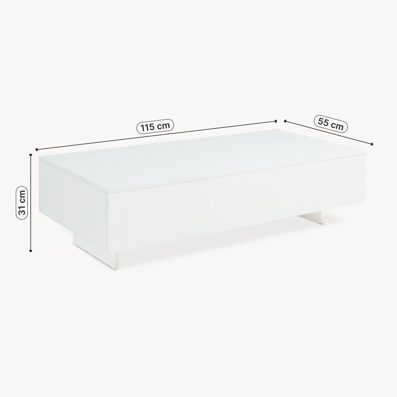 Maßskizze Couchtisch Lärketorp 115x55x31 cm in versch. Farben en.casa
