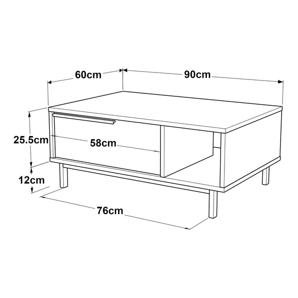Couchtisch Majaajoå 90x60x38 cm [en.casa]