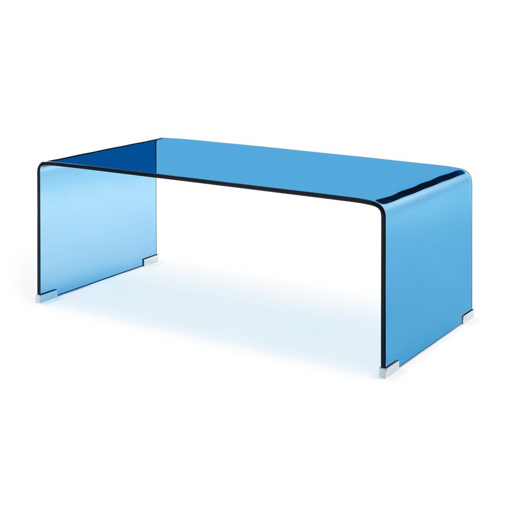 Couchtisch Väsas 90x45x35 cm gehärtetes Glas [en.casa]