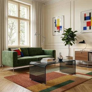 Couchtisch Väsas 90x45x35 cm gehärtetes Glas [en.casa]